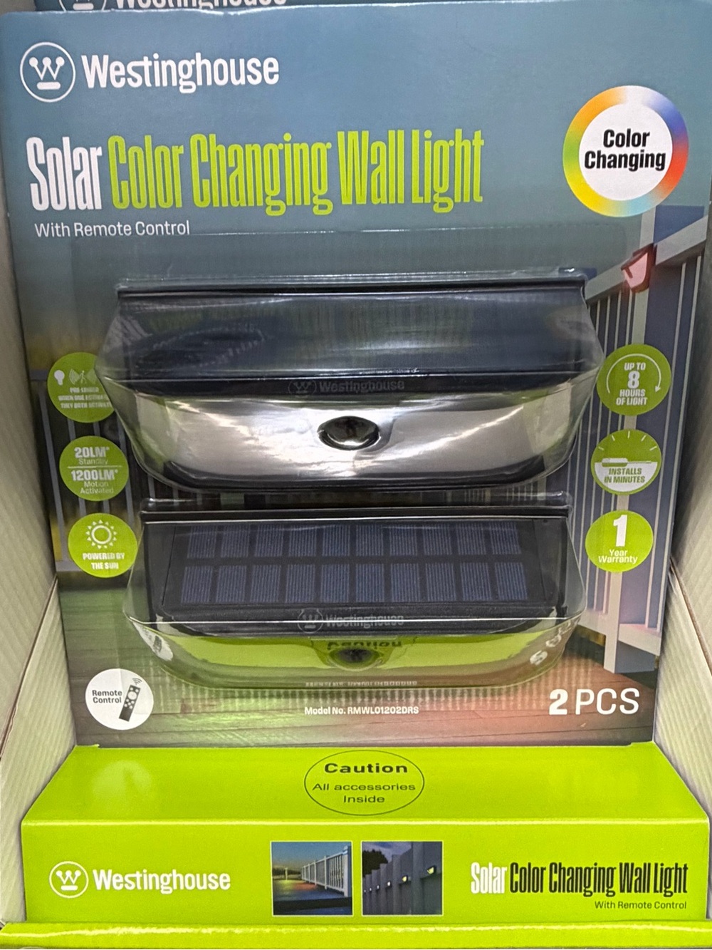 Westinghouse Solar Color Changing Wall Light - Black/Silver